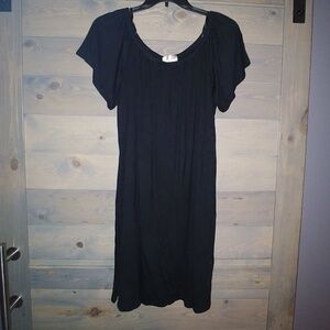 Flowy Sleeve Black Dress